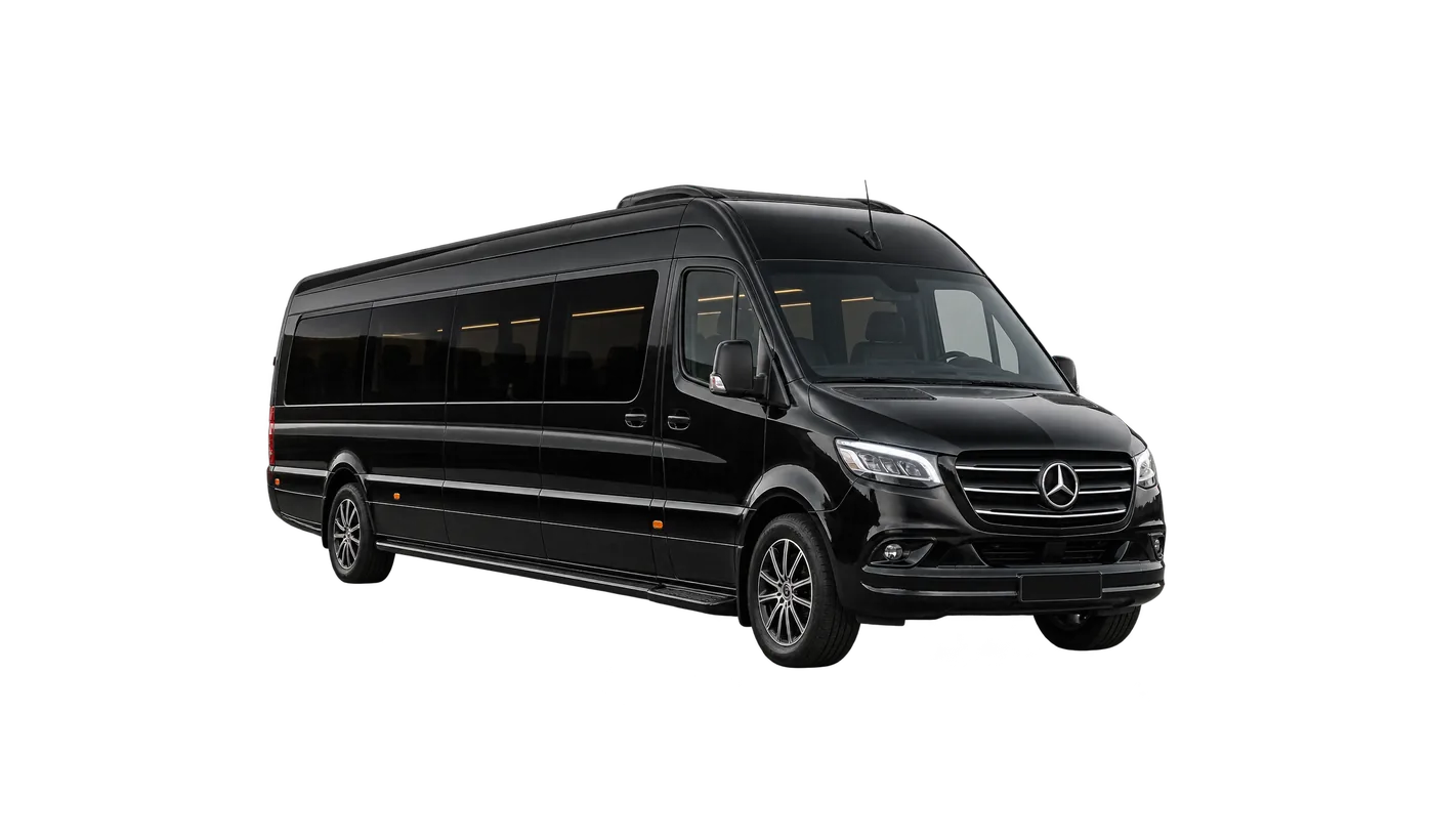 Black Mercedes-Benz Sprinter, exterior reference for the Limousine Sprinter class.
