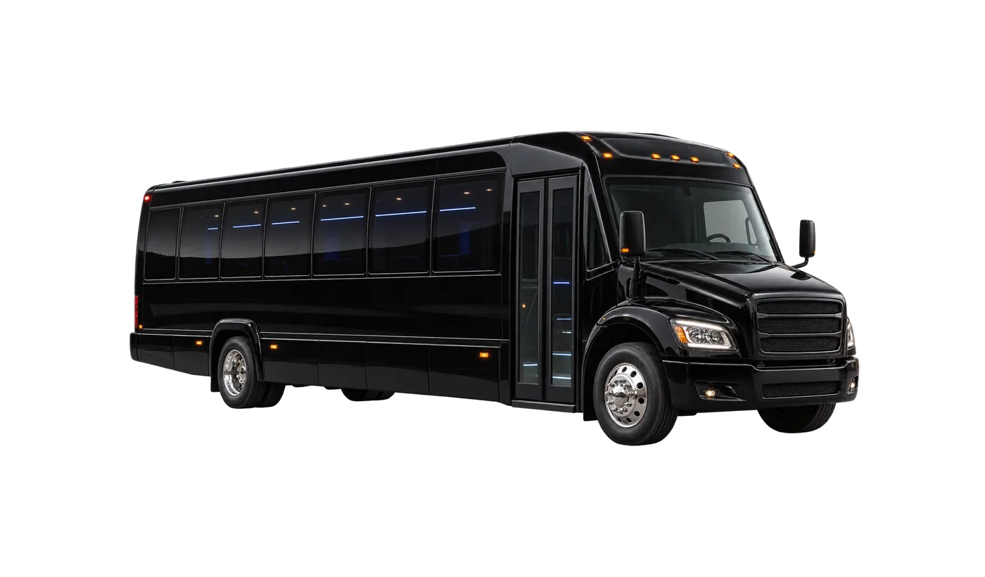 Black celebration bus, exterior reference for the Pinal Celebration Bus class.